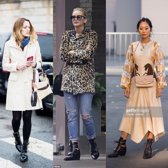 Chloé Rylee Cut-Out Leather Ankle Boot Heel Buckle Open-Toe Black EU 37.5 NIB - Picture 14 of 15